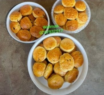Bowls of golden scones